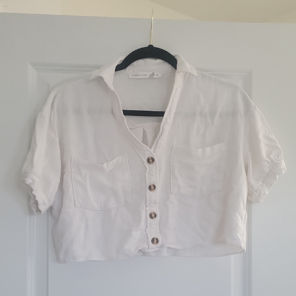 Altar'd State Ivory Button-Up Top